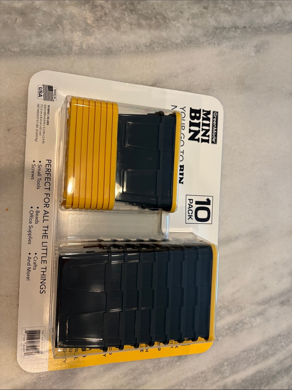 Mini Bin 10-Pack in Yellow and Black
